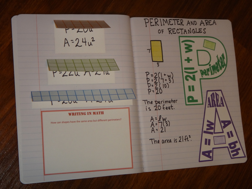 Perimeter and Area Interactive Notebook Pages
