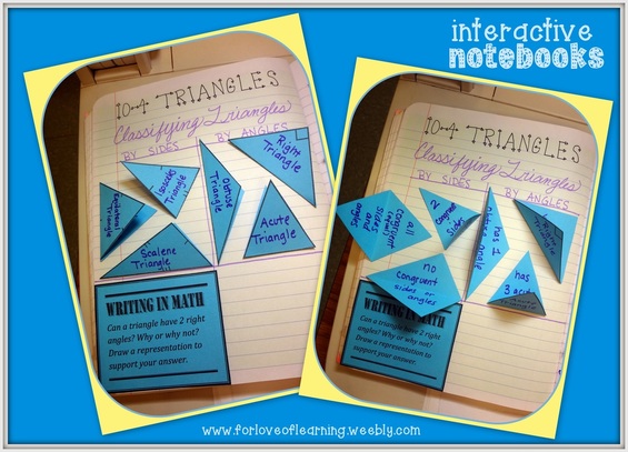 Triangle Classification Interactive Notebook Page